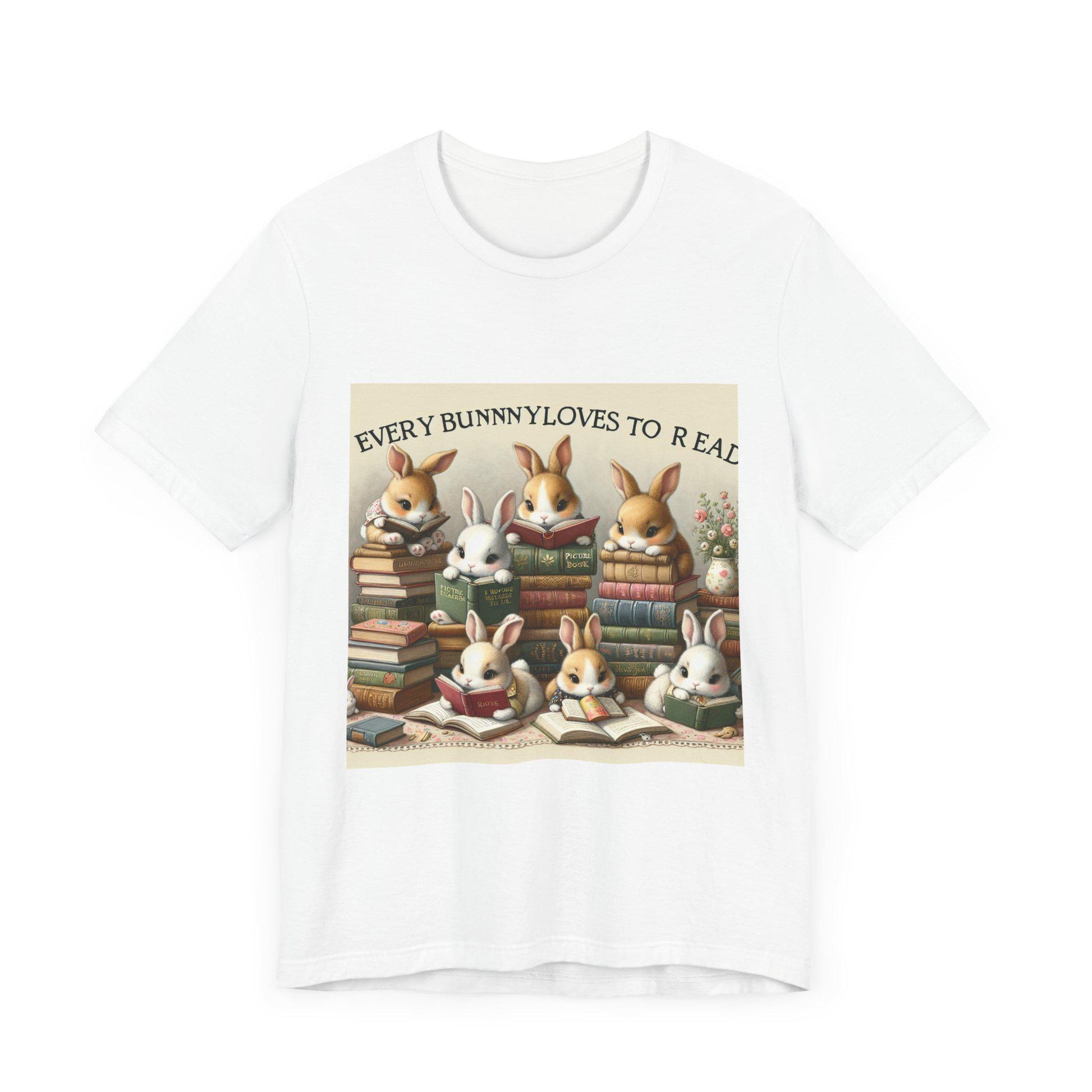 Bookish Bunny T-Shirt: Cute Rabbit Reading Tee for Literary Animal Lovers, Spring Fashion Gift - Toddcraft