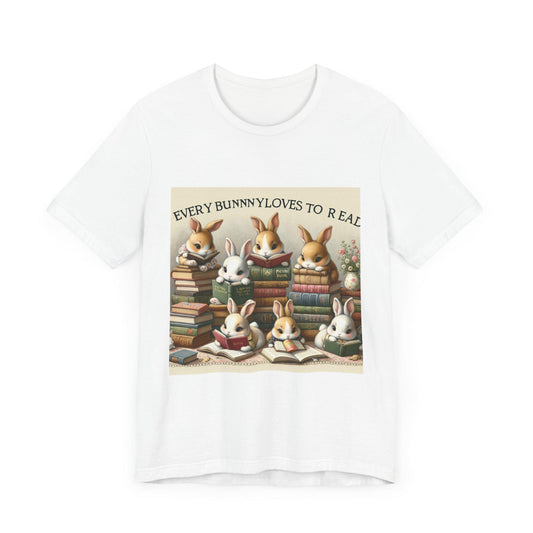 Bookish Bunny T-Shirt: Cute Rabbit Reading Tee for Literary Animal Lovers, Spring Fashion Gift - Toddcraft