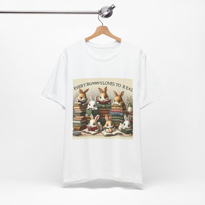 Bookish Bunny T-Shirt: Cute Rabbit Reading Tee for Literary Animal Lovers, Spring Fashion Gift - Toddcraft