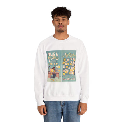 Humorous Adult Crewneck Sweatshirt - Cozy Everyday Loungewear for Self-Care & Gifting - Toddcraft