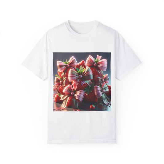 Strawberry Bow T-Shirt: Festive Summer Party Wear, Birthday Gift Idea, Casual Unisex Tee - Toddcraft