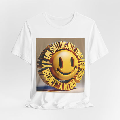 Uplifting Unisex Smiling Jersey Tee - Spread Positivity with Cheerful Vibes Apparel