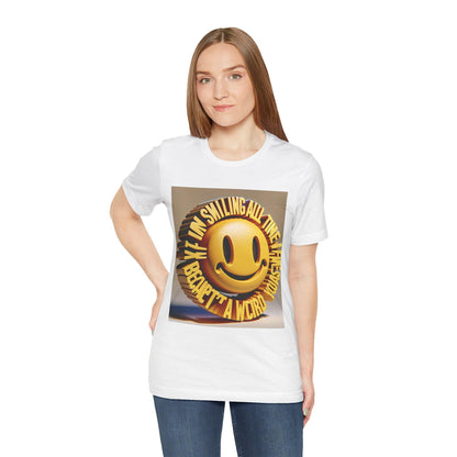 Uplifting Unisex Smiling Jersey Tee - Spread Positivity with Cheerful Vibes Apparel
