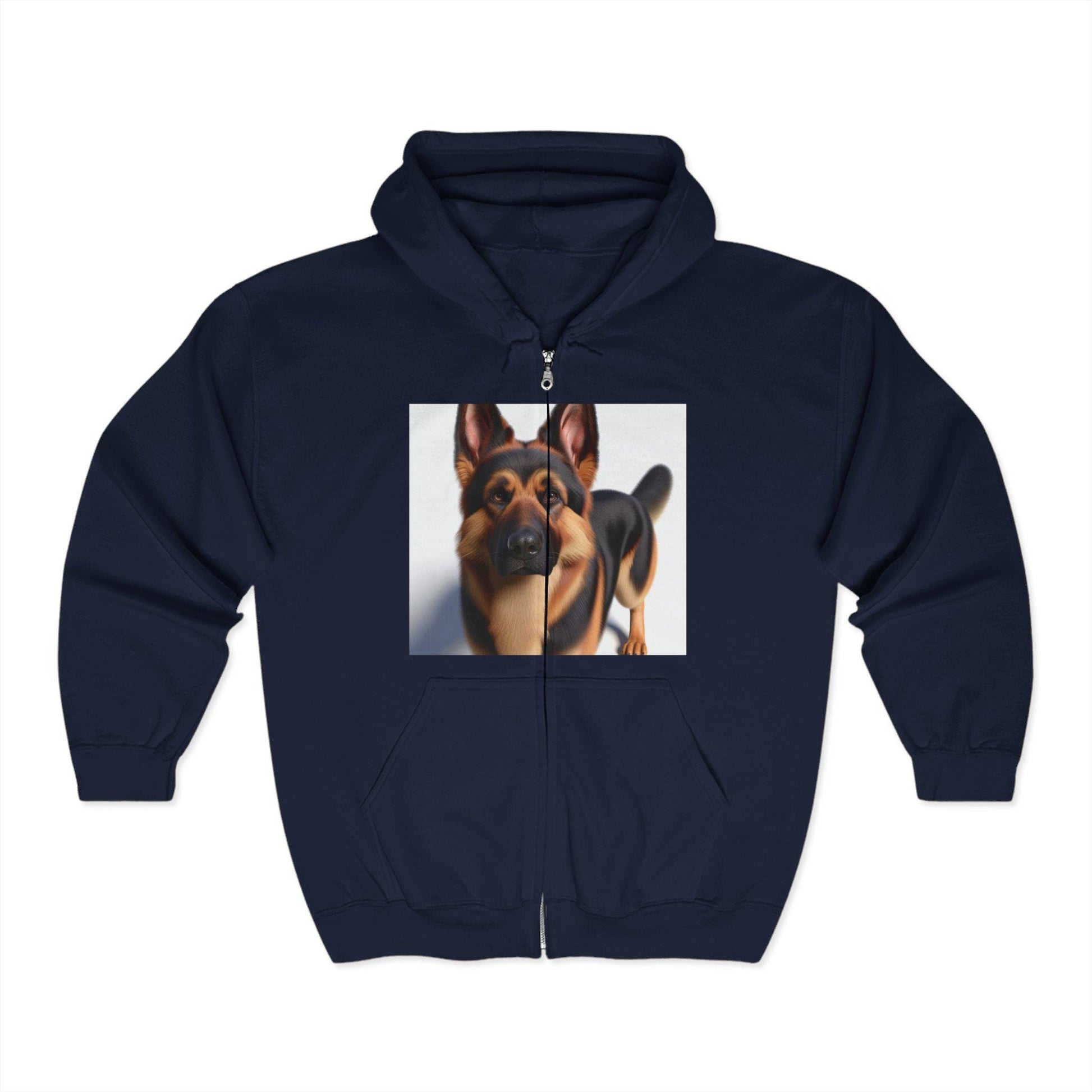 German Shepherd Full Zip Hoodie - Unisex Heavy Blend Sweatshirt for Dog Lovers and Owners - Toddcraft