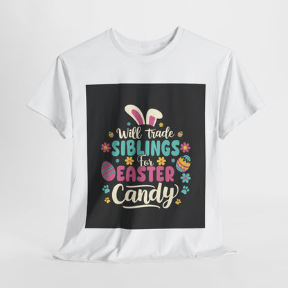 Easter Sibling Trading Tee: Fun Festive Graphic Shirt with Cute Bunny Design for Family Celebration - Toddcraft