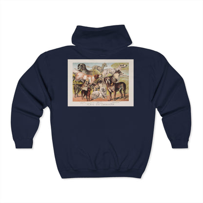 Artistic Animal Print Hoodie, Cozy Unisex Zip Sweatshirt, Perfect Gift for Art Lovers, Casual Wear, Unique Fashion Statement