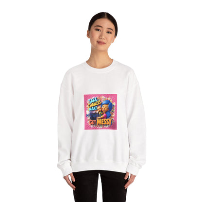 Vibrant Unisex 'Get Messy' Crewneck Sweatshirt - Playful Artistic Design for Casual Comfort - Toddcraft