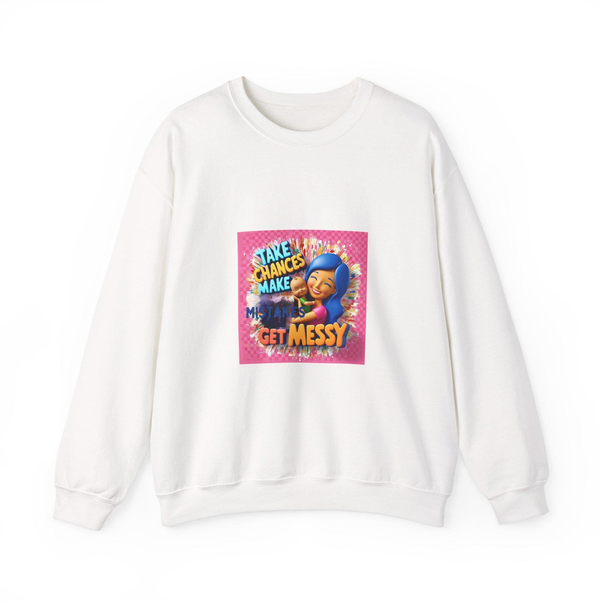 Vibrant Unisex 'Get Messy' Crewneck Sweatshirt - Playful Artistic Design for Casual Comfort - Toddcraft