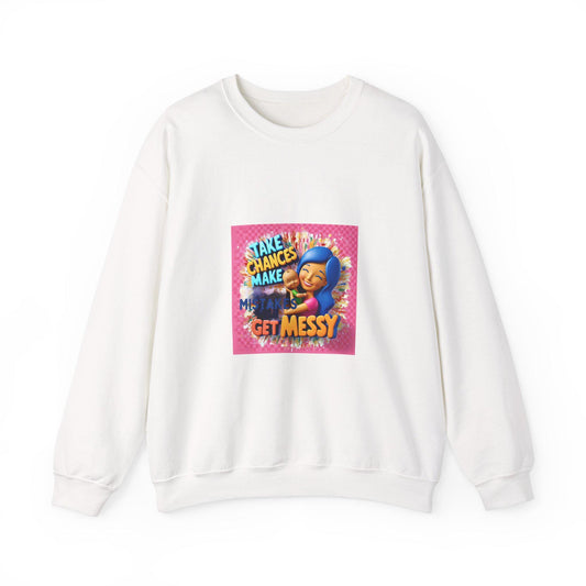 Vibrant Unisex 'Get Messy' Crewneck Sweatshirt - Playful Artistic Design for Casual Comfort - Toddcraft