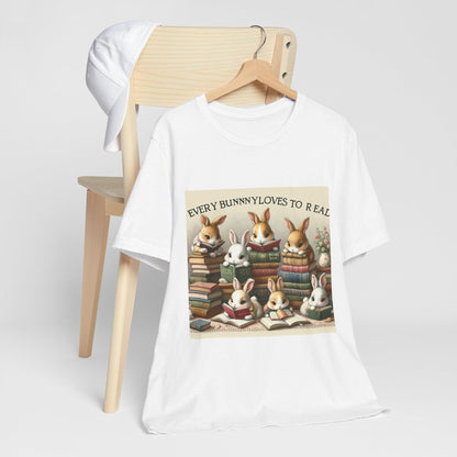 Bookish Bunny T-Shirt: Cute Rabbit Reading Tee for Literary Animal Lovers, Spring Fashion Gift - Toddcraft