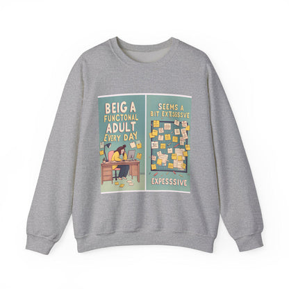 Humorous Adult Crewneck Sweatshirt - Cozy Everyday Loungewear for Self-Care & Gifting - Toddcraft