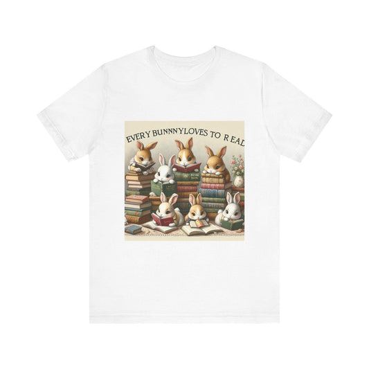 Bookish Bunny T-Shirt: Cute Rabbit Reading Tee for Literary Animal Lovers, Spring Fashion Gift - Toddcraft