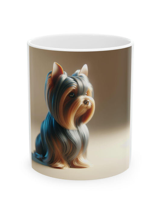Yorkie Ceramic Mug - Cute Dog Portrait Coffee Cup for Pet Lovers, 11oz & 15oz Gift Idea