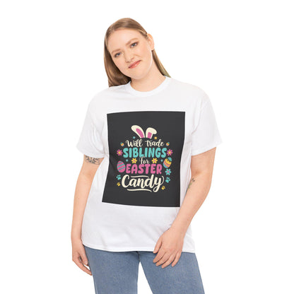 Easter Sibling Trading Tee: Fun Festive Graphic Shirt with Cute Bunny Design for Family Celebration - Toddcraft