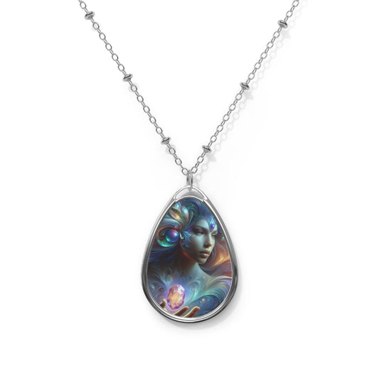Mystical Bohemian Oval Pendant Necklace - Unique Tribal Charm for Nature Lovers and Boho Enthusiasts - Toddcraft