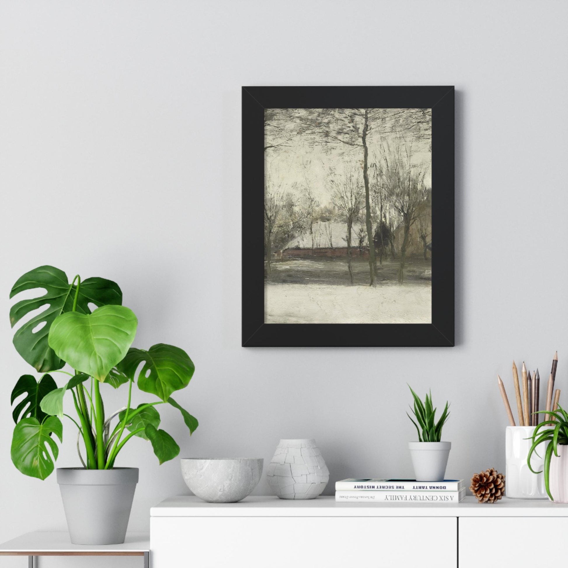 Framed Vertical Poster Wall Art with Modern Botanical Illustration, Minimalist Home Decor, Gift for Plant Lovers & Nature Enthusiasts - Toddcraft
