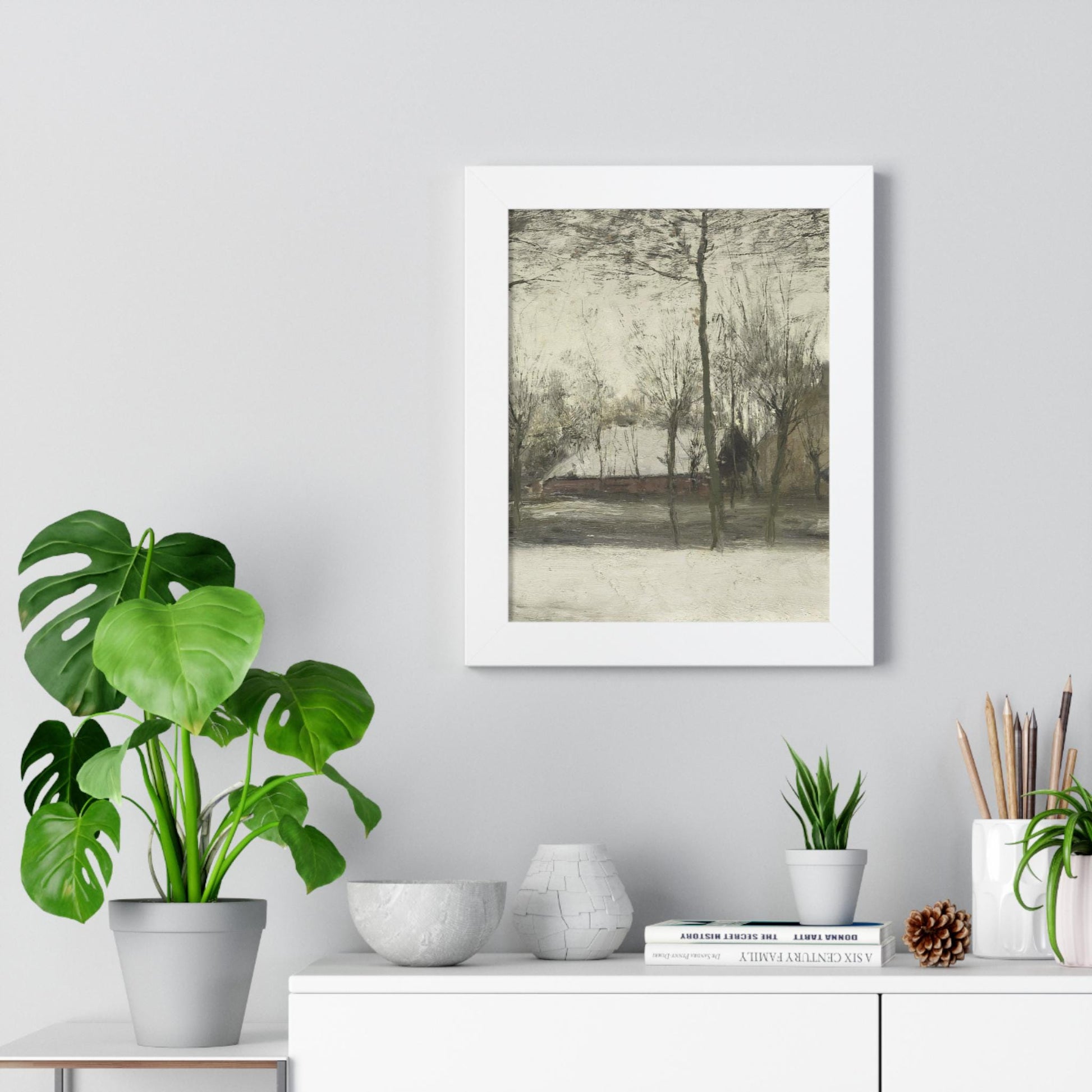 Framed Vertical Poster Wall Art with Modern Botanical Illustration, Minimalist Home Decor, Gift for Plant Lovers & Nature Enthusiasts - Toddcraft