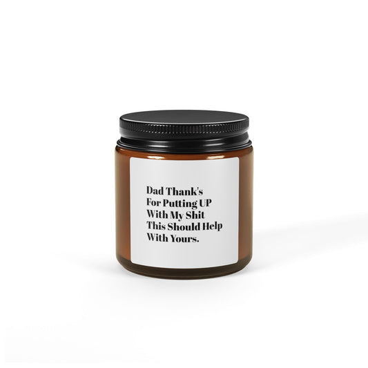 Luxurious Scented Soy Wax Candles in Elegant Amber Glass Jars - Various Sizes Available Fathers day gift from daughter - Toddcraft