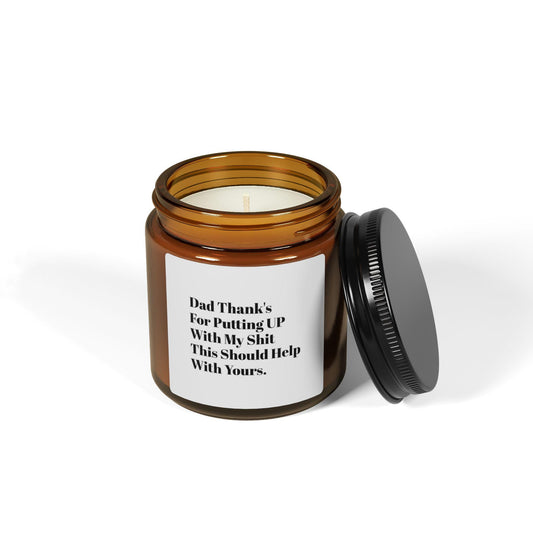 Luxurious Scented Soy Wax Candles in Elegant Amber Glass Jars - Various Sizes Available Fathers day gift from daughter - Toddcraft