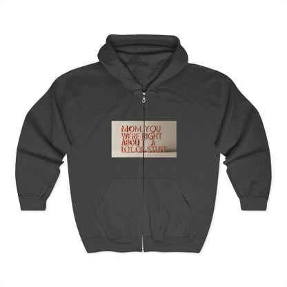 Cozy Mom Quote Hoodie: Funny Unisex Zip Sweatshirt for Birthdays, Celebrations & Casual Wear - Toddcraft