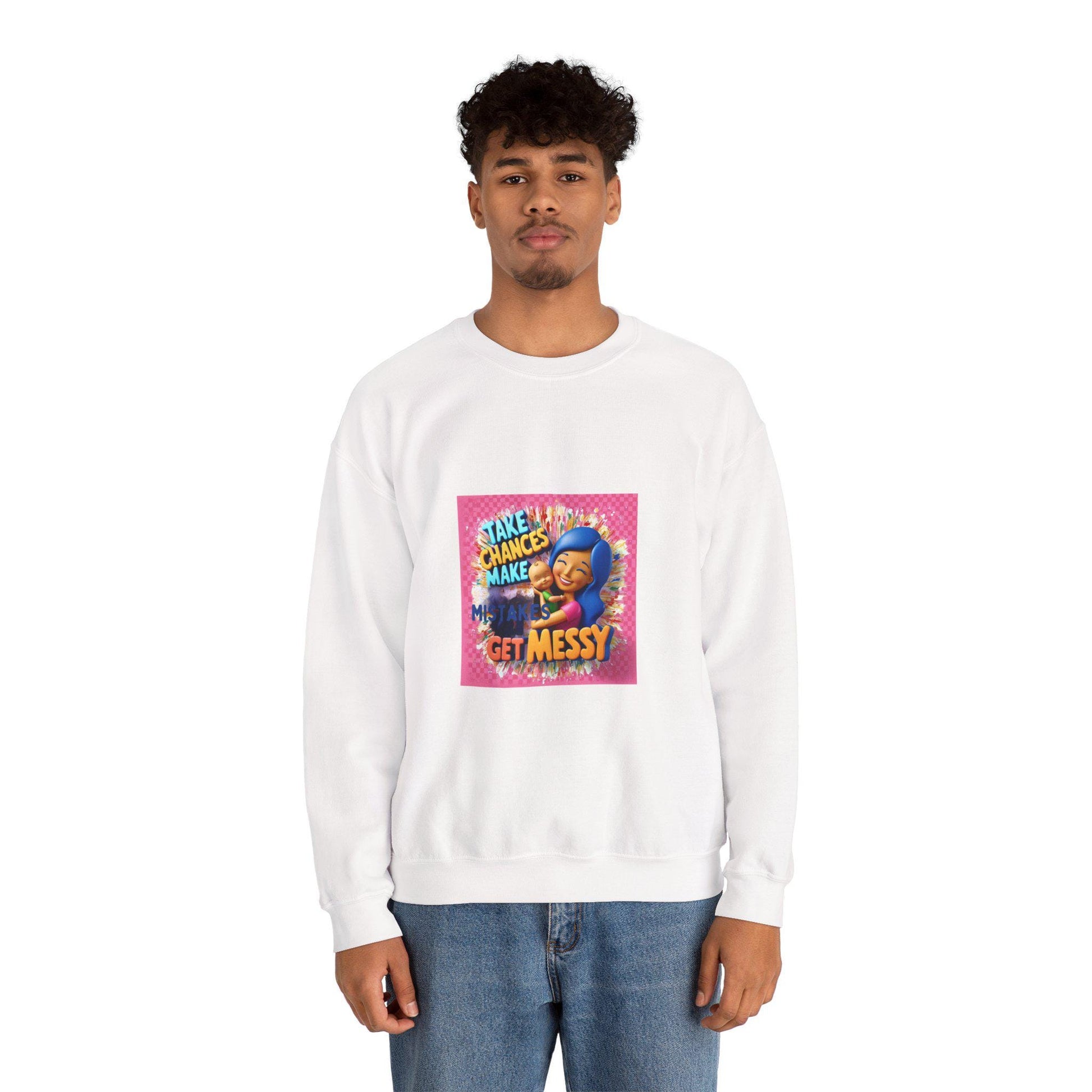 Vibrant Unisex 'Get Messy' Crewneck Sweatshirt - Playful Artistic Design for Casual Comfort - Toddcraft