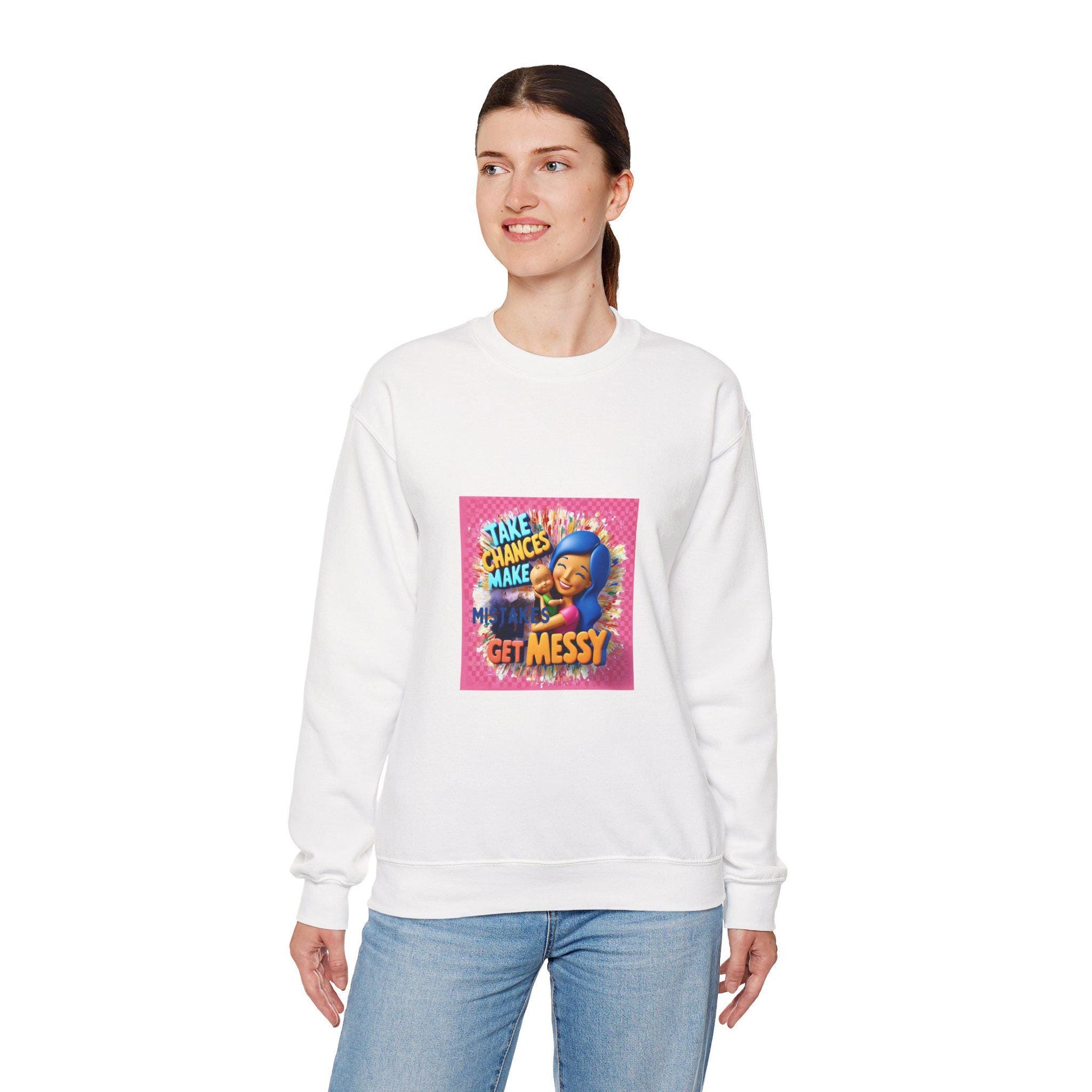 Vibrant Unisex 'Get Messy' Crewneck Sweatshirt - Playful Artistic Design for Casual Comfort - Toddcraft