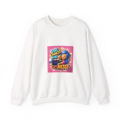 Get Messy Crewneck Sweatshirt Unisex Heavy Blend Soft Colorful Artistic Casual Pullover Top - Toddcraft