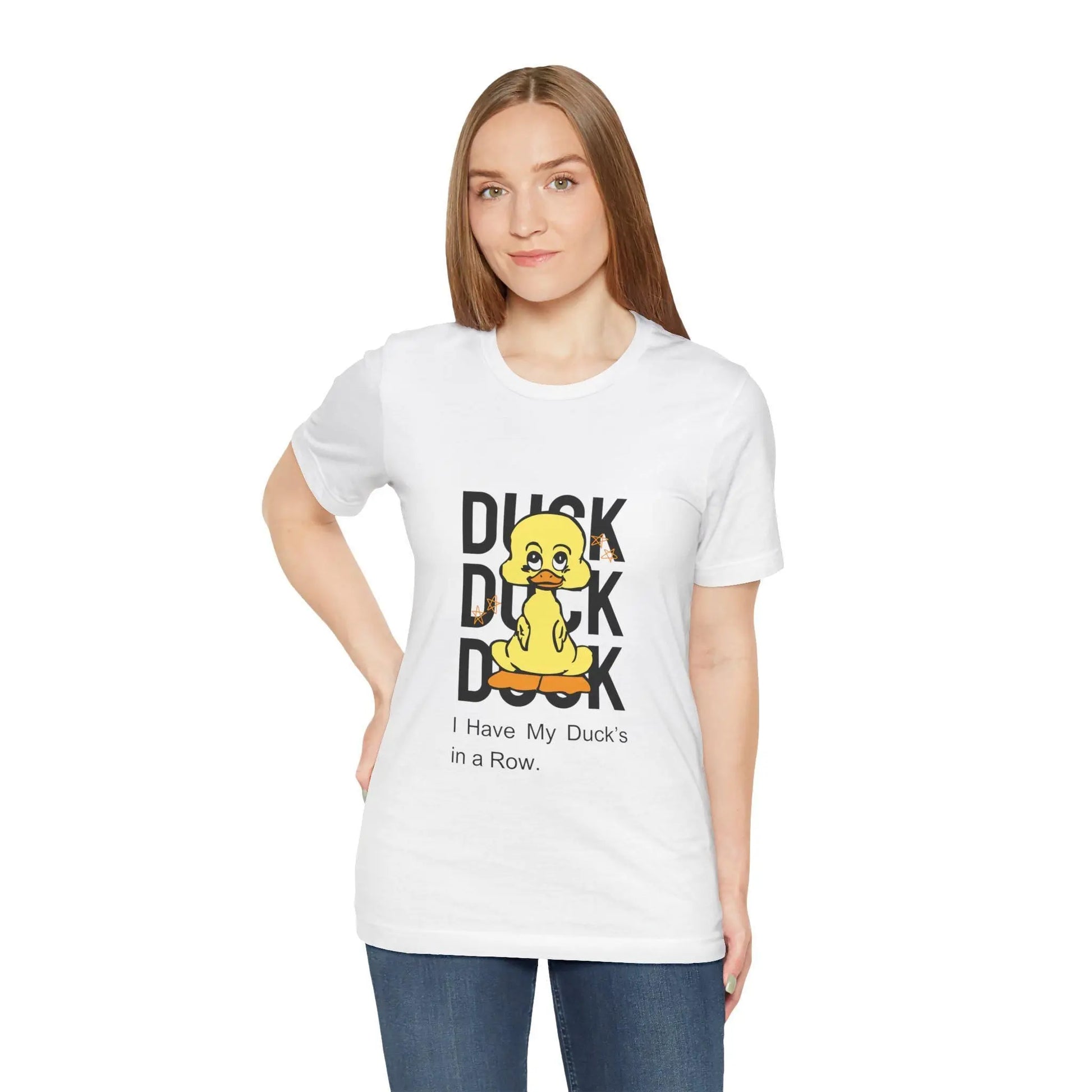 Ducks in a Row Unisex Jersey T-Shirt, Casual Short Sleeve Tee, Funny Graphic Top, Comfortable Soft Cotton Shirt for Men & Women - Toddcraft