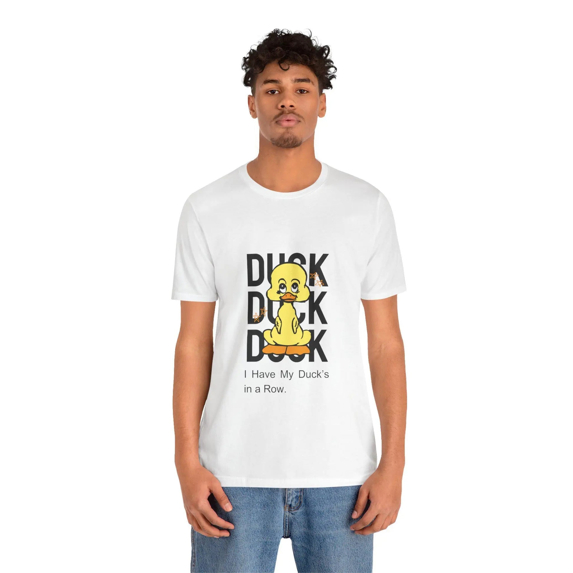 Ducks in a Row Unisex Jersey T-Shirt, Casual Short Sleeve Tee, Funny Graphic Top, Comfortable Soft Cotton Shirt for Men & Women - Toddcraft