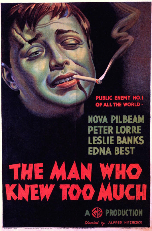 Vintage Hitchcock Thriller Poster: The Man Who Knew Too Much Classic Film Wall Art, Retro Cinema Decor, Movie Memorabilia Gift - Toddcraft