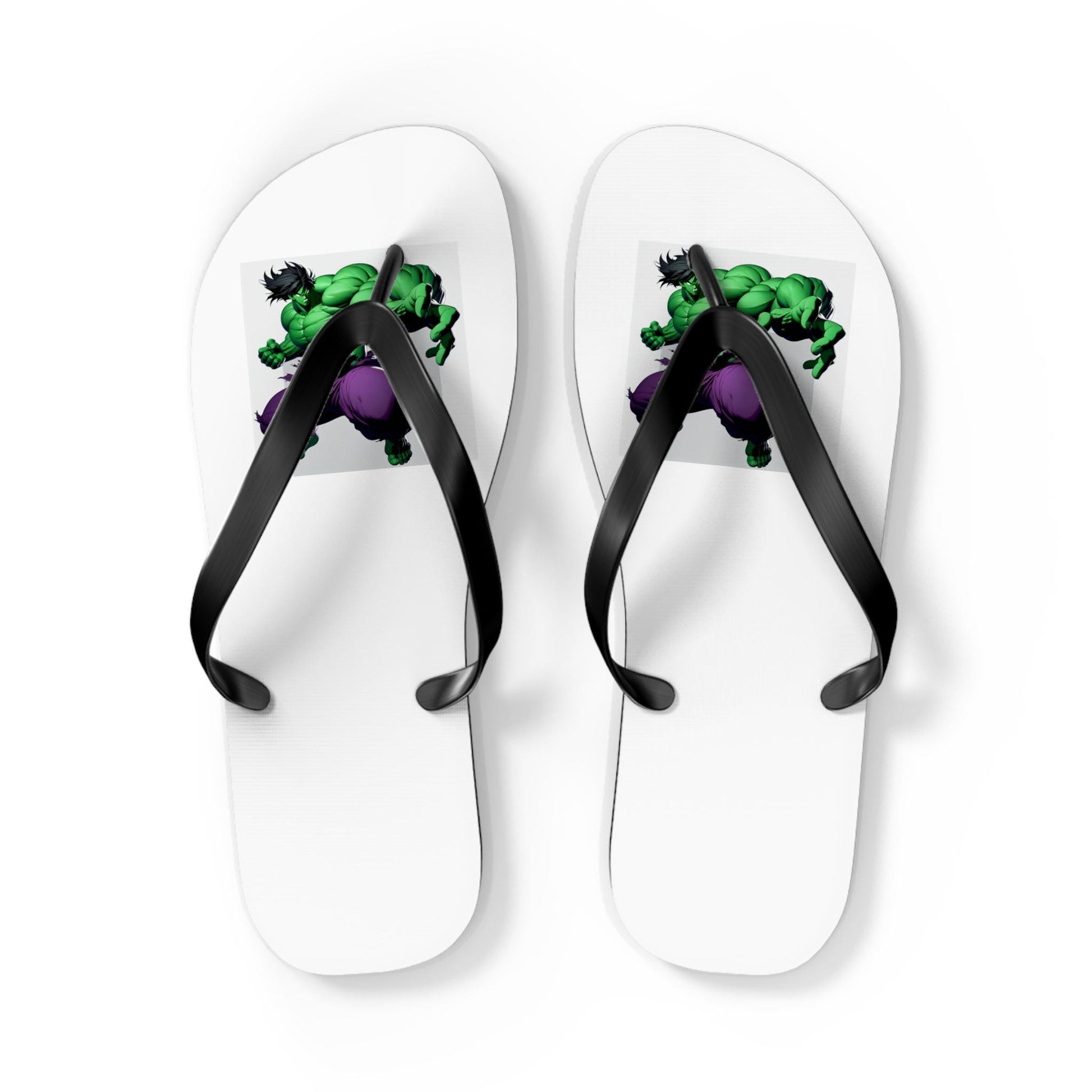Vintage Hulk Flip Flops: Nerdy Comic Beach Sandals for Kids, Retro Summer Shoes, Unique Gift Idea - Toddcraft