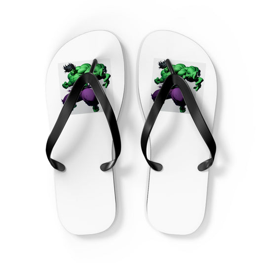Vintage Hulk Flip Flops: Nerdy Comic Beach Sandals for Kids, Retro Summer Shoes, Unique Gift Idea - Toddcraft