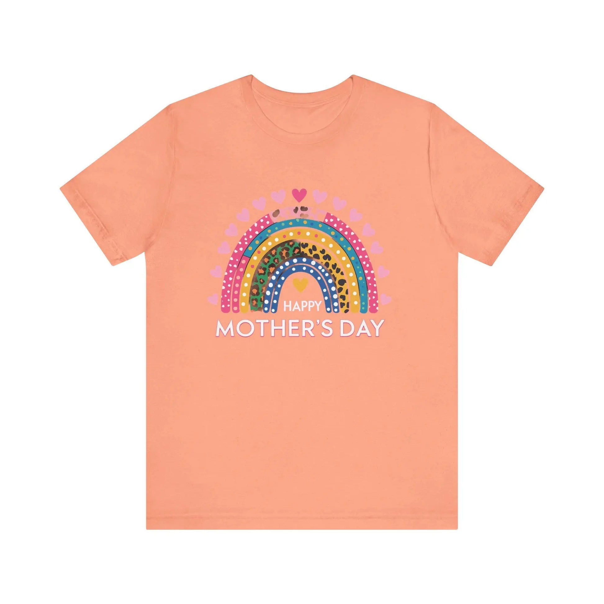 Colorful Heart-Printed Unisex Jersey Tee for Mother's Day - Family Gift from Stepdad, Father, Brother, Daughter - Toddcraft