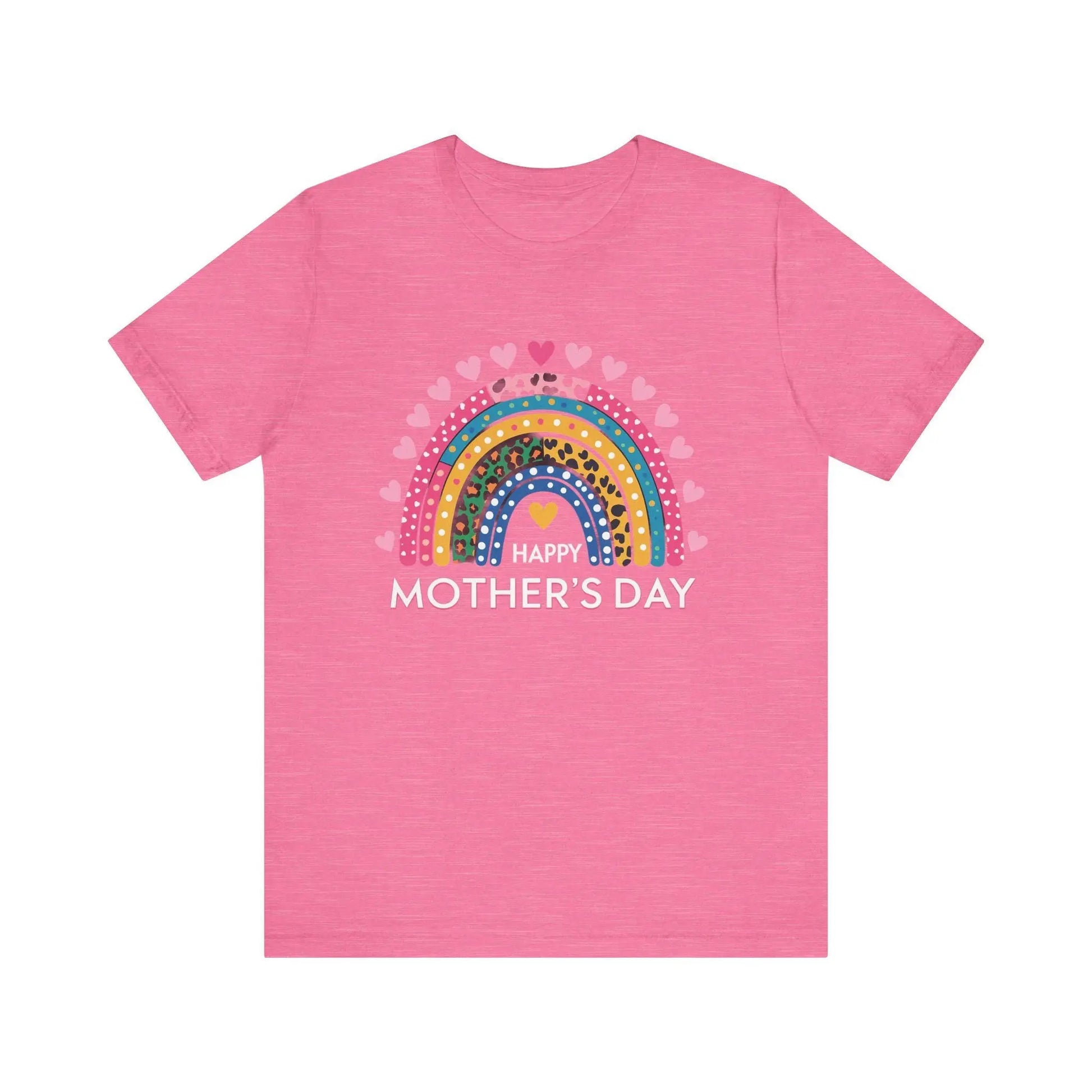 Colorful Heart-Printed Unisex Jersey Tee for Mother's Day - Family Gift from Stepdad, Father, Brother, Daughter - Toddcraft