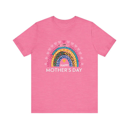 Colorful Heart-Printed Unisex Jersey Tee for Mother's Day - Family Gift from Stepdad, Father, Brother, Daughter - Toddcraft