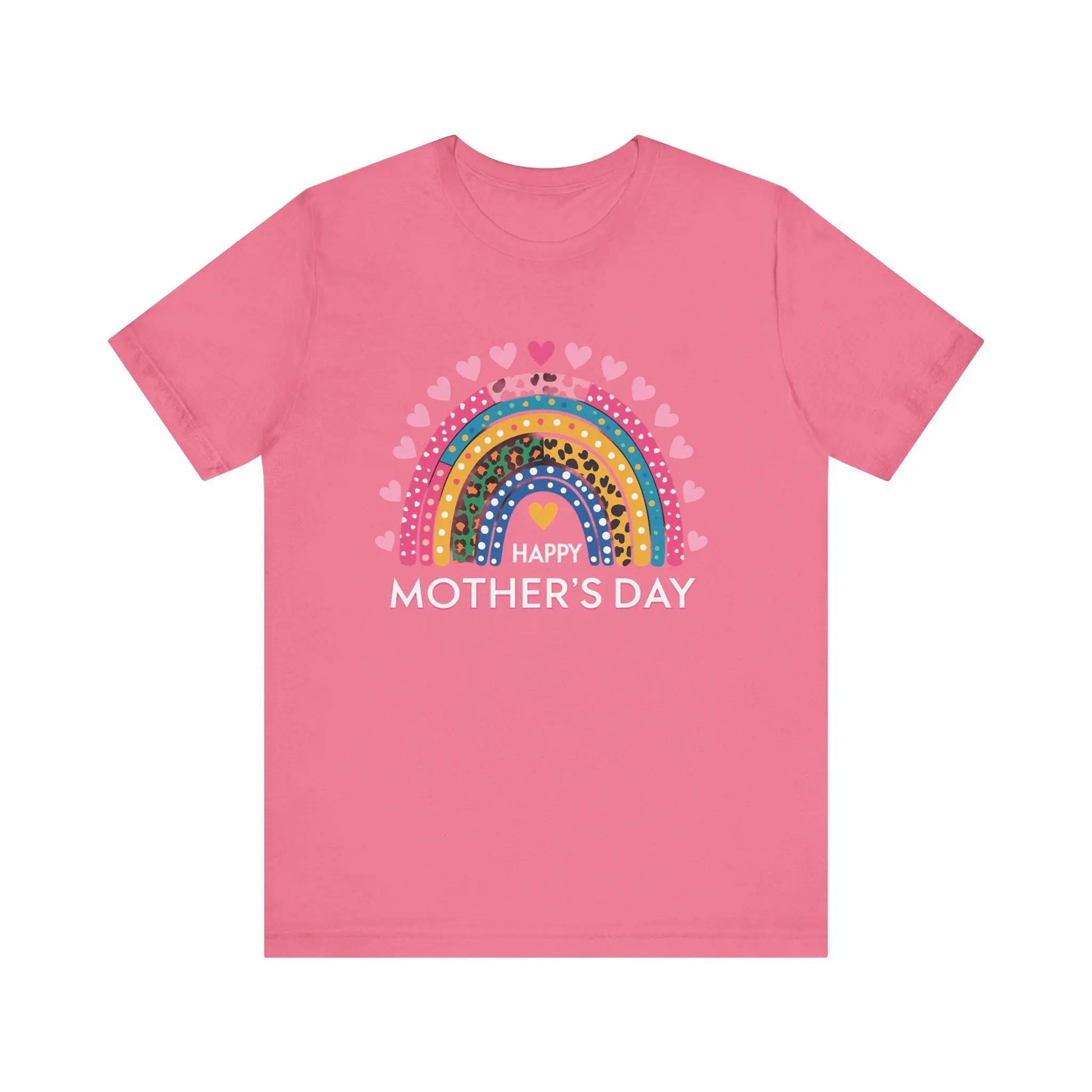 Colorful Heart-Printed Unisex Jersey Tee for Mother's Day - Family Gift from Stepdad, Father, Brother, Daughter - Toddcraft