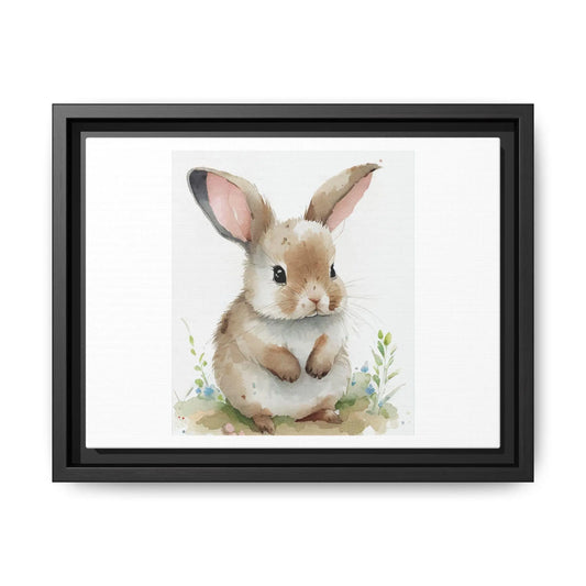 Vintage Easter Bunny Print, Muted Spring Rabbit Painting Printable Wall Art, Animal Cottagecore Decor Matte Canvas Framed - Toddcraft