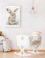 Vintage Easter Bunny Print, Muted Spring Rabbit Painting Printable Wall Art, Animal Cottagecore Decor Matte Canvas Framed - Toddcraft