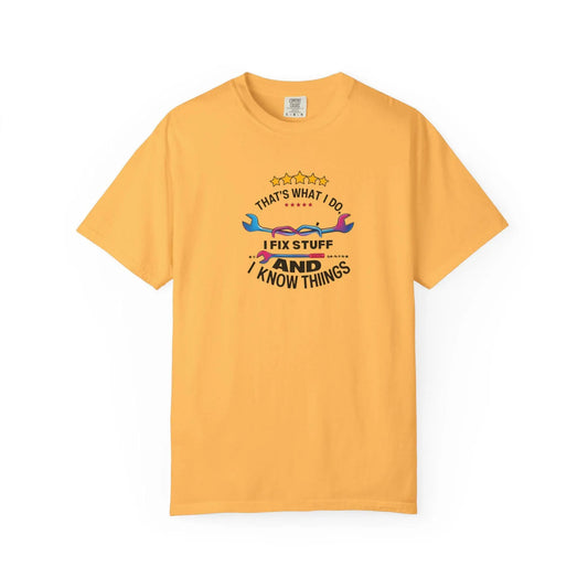 Fathers Day Gift T-Shirt Unisex Garment-Dyed Fix Things Know Stuff Wrenches Stars From Son Wife Daughter Stepdaughter Stem Son Stepmom - Toddcraft