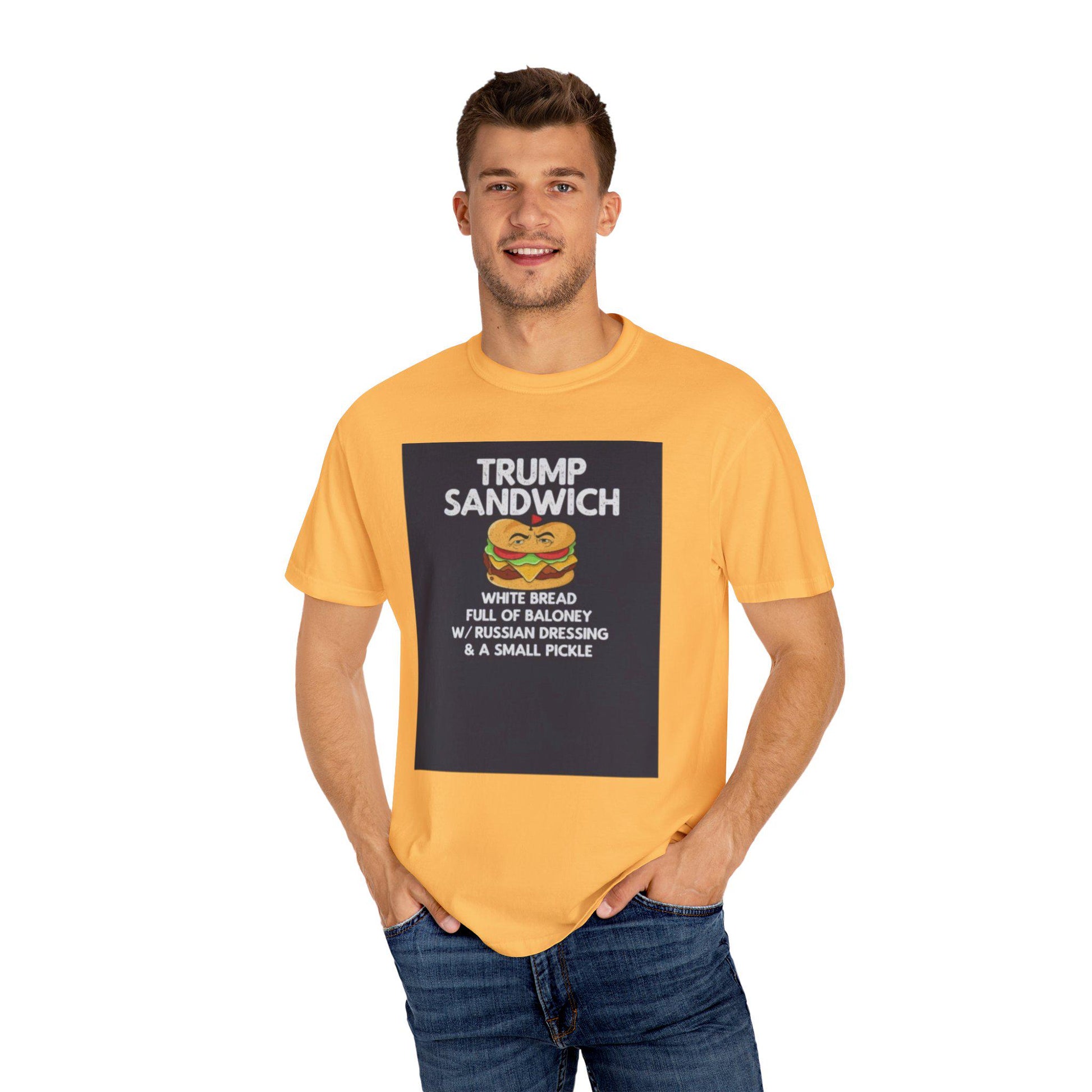 Trump Sandwich Unisex Garment-Dyed T-Shirt - Graphic Political Tee, Vintage Style, Casual Comfortable Fit, Cool Gift Idea - Toddcraft