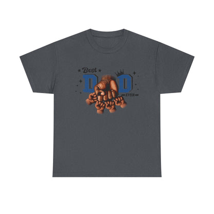 Best Dad Ever Fist Bump Tee  Unisex Heavy Cotton Shirt with Dad and Four Kids Graphic, Perfect Fathers Day Gift from Mothers, Daughters - Toddcraft