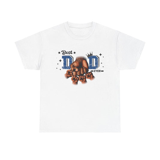 Best Dad Ever Fist Bump Tee  Unisex Heavy Cotton Shirt with Dad and Four Kids Graphic, Perfect Fathers Day Gift from Mothers, Daughters - Toddcraft