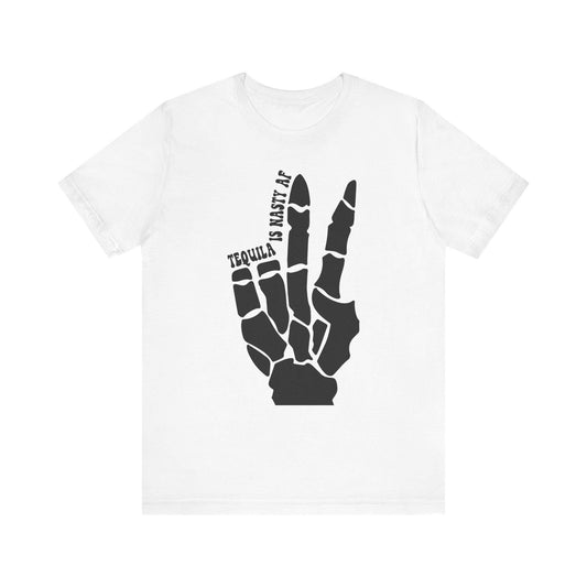 Tequila Skeleton T-Shirt Unisex Funny Drinking Tee Real AF Short Sleeve Jersey Shirt - Toddcraft