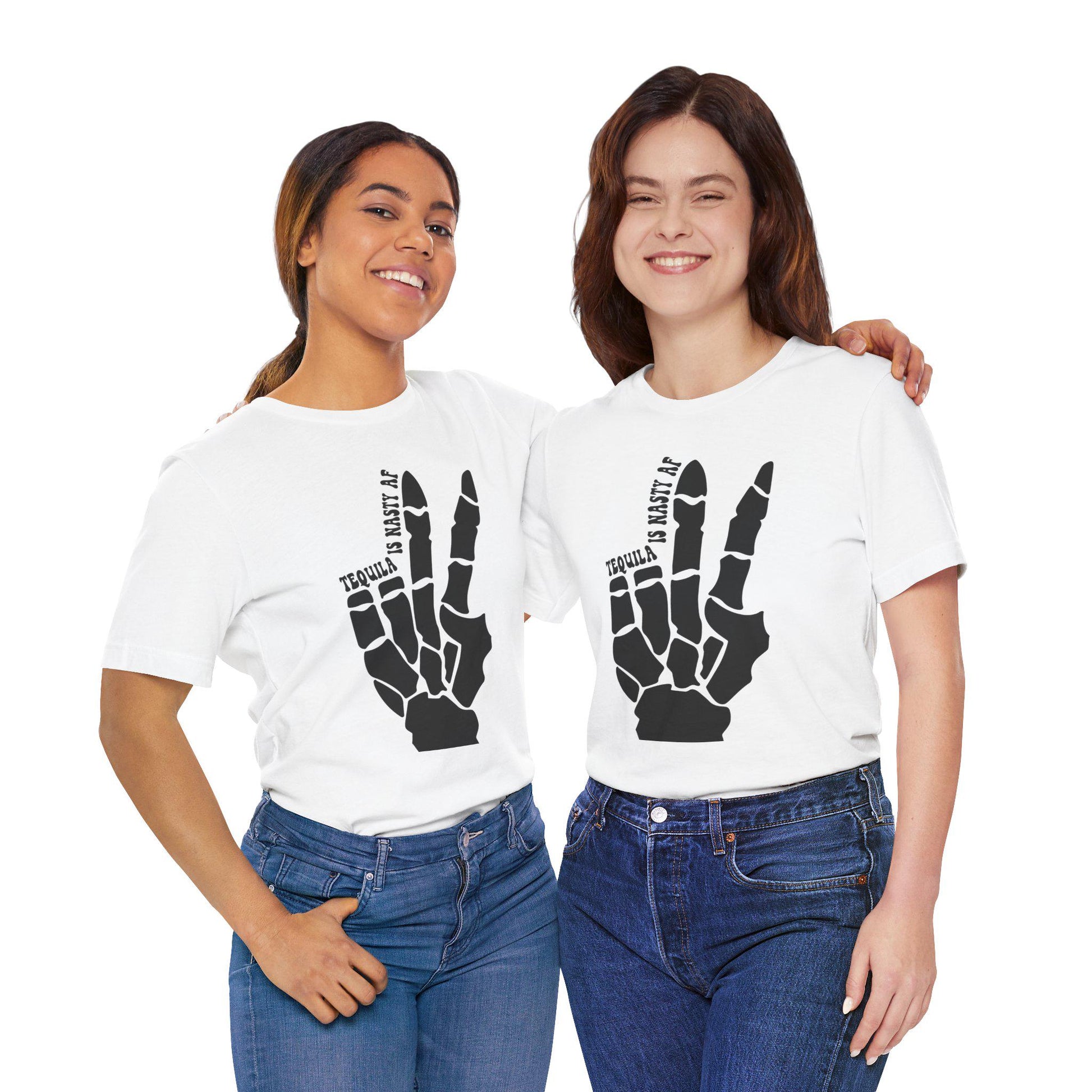 Tequila Skeleton T-Shirt Unisex Funny Drinking Tee Real AF Short Sleeve Jersey Shirt - Toddcraft
