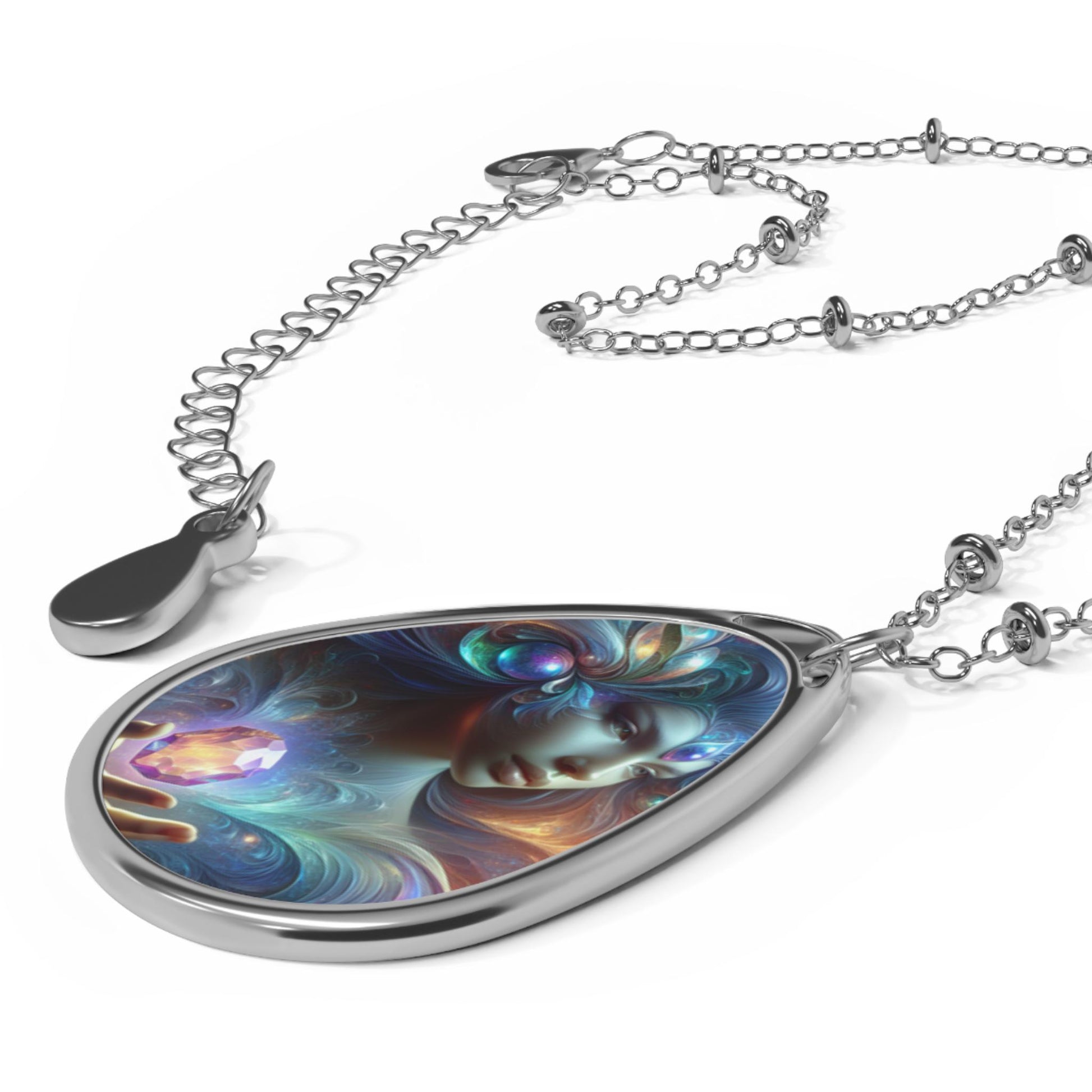 Mystical Bohemian Oval Pendant Necklace - Unique Tribal Charm for Nature Lovers and Boho Enthusiasts - Toddcraft