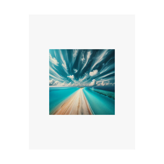 Vibrant Coastal Ocean Dream Satin Poster: Serene Beach Landscape Wall Art for Modern Home Decor - Toddcraft