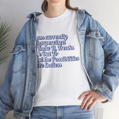 Men's Funny I Am Currently Unsupervised T-Shirt  Hilarious Birthday Gift for Him, Unisex Heavy Cotton Tee - Toddcraft