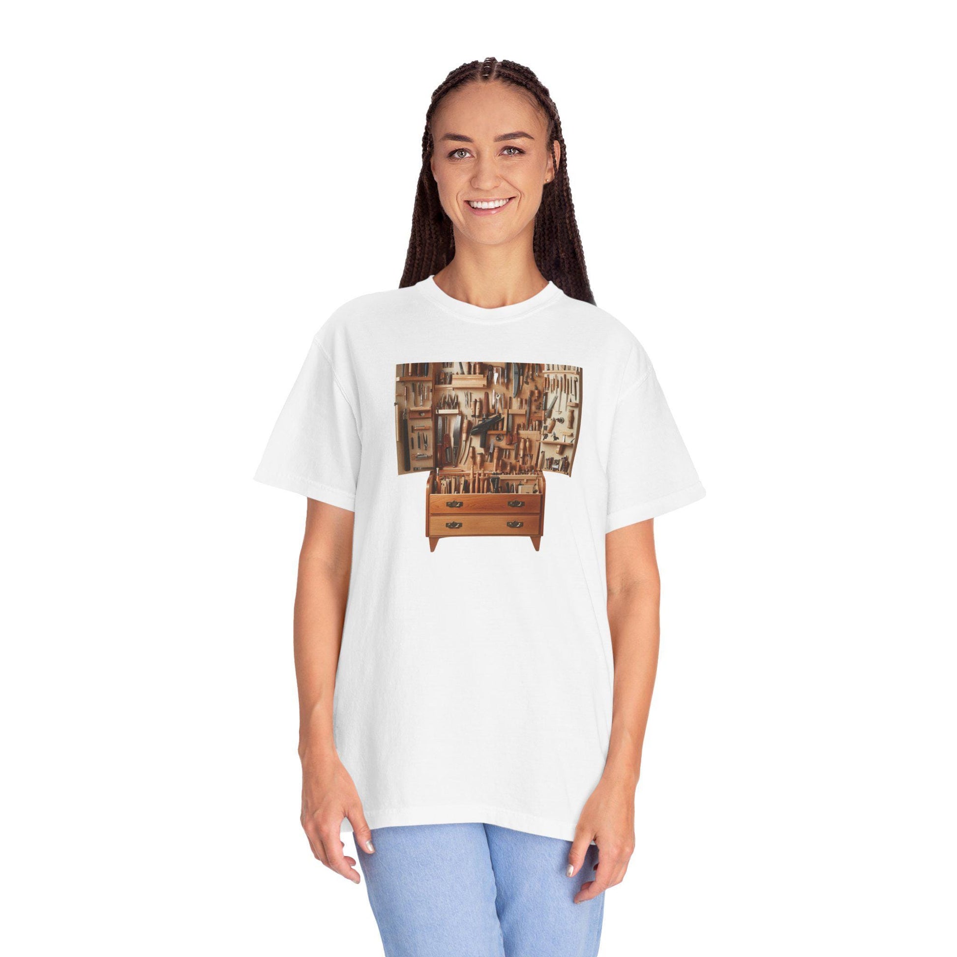 Tool Chest Carpenter T-Shirt Unisex Garment-Dyed Shirt Great Gift for Woodworkers Grandpa Father Son Remodel Expert - Toddcraft