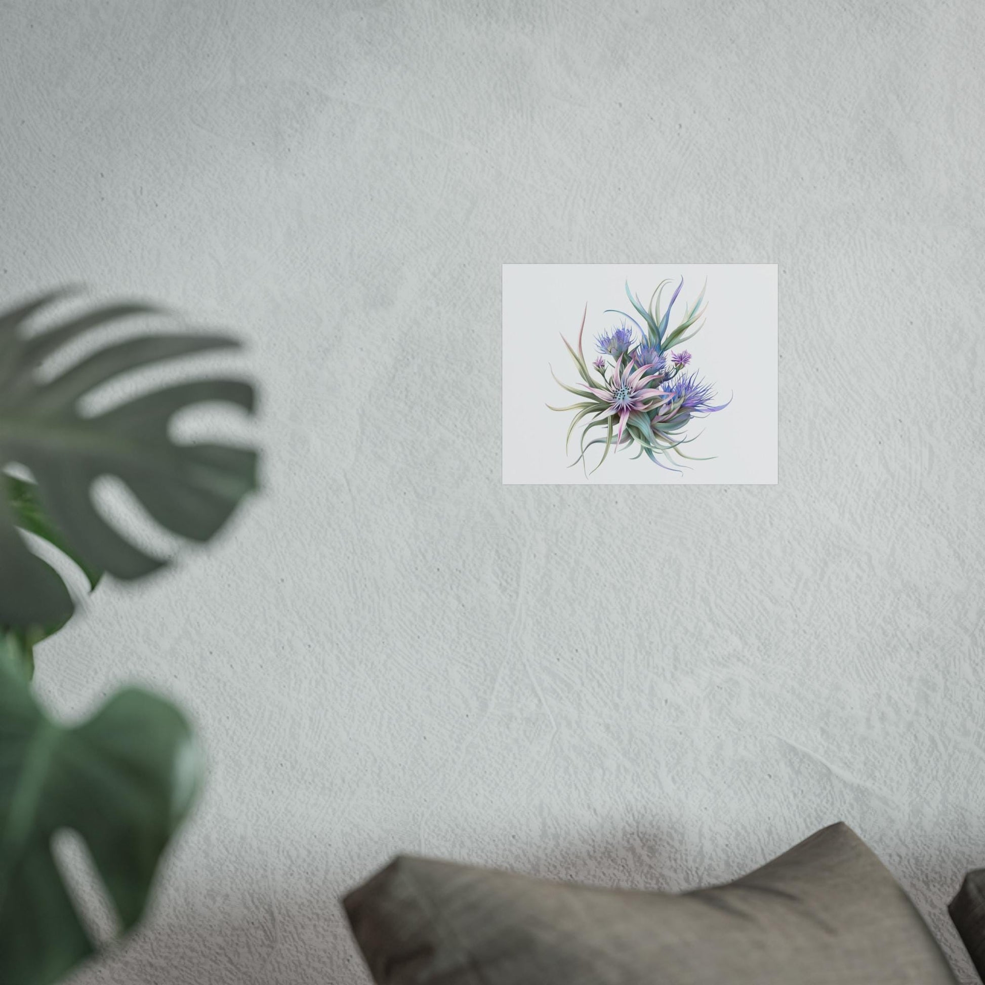 Botanical Thistle Wall Art  Stylized Spiky Flower Head Print for Home Decor, Fine Art Poster, Nature-Inspired Artwork - Toddcraft