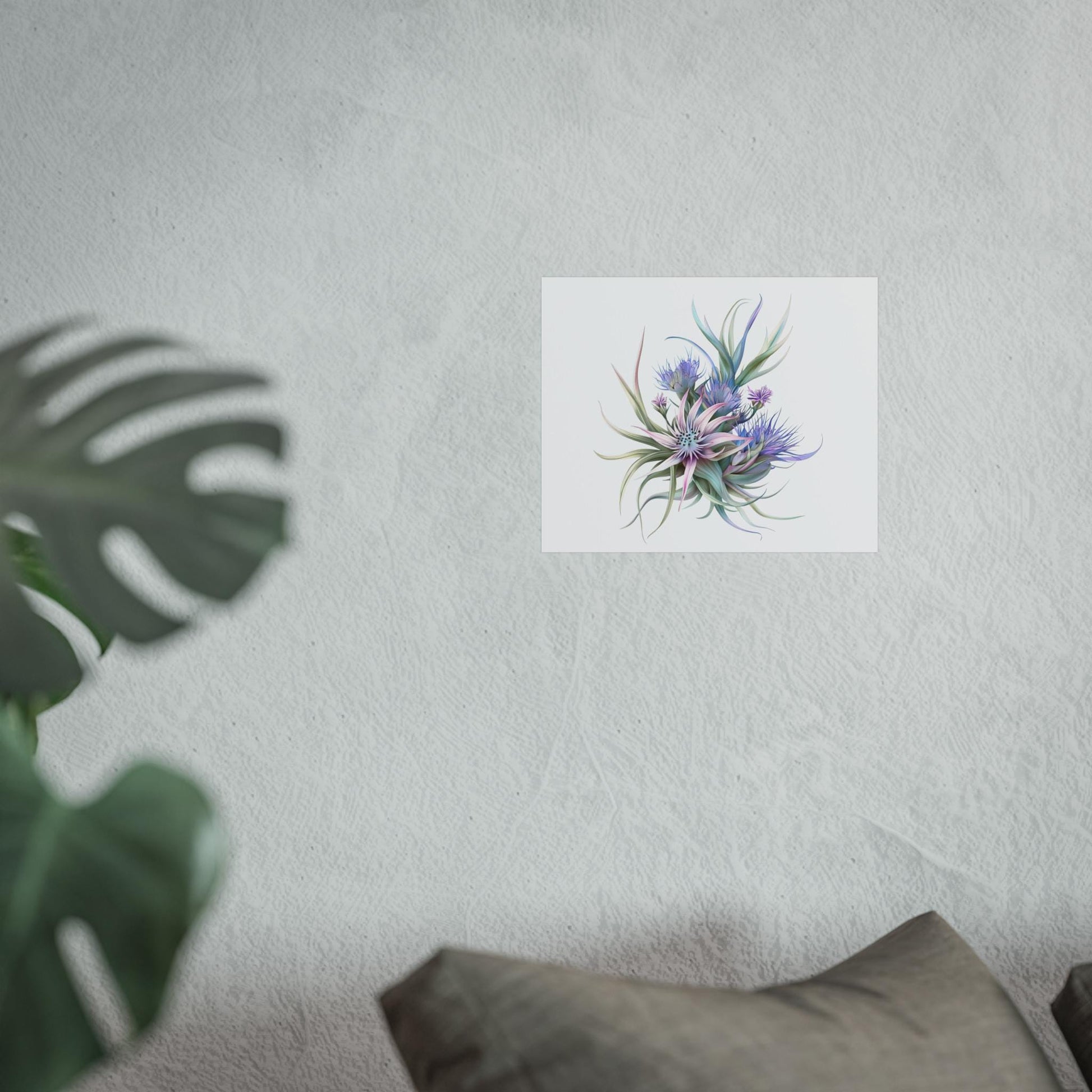 Botanical Thistle Wall Art  Stylized Spiky Flower Head Print for Home Decor, Fine Art Poster, Nature-Inspired Artwork - Toddcraft
